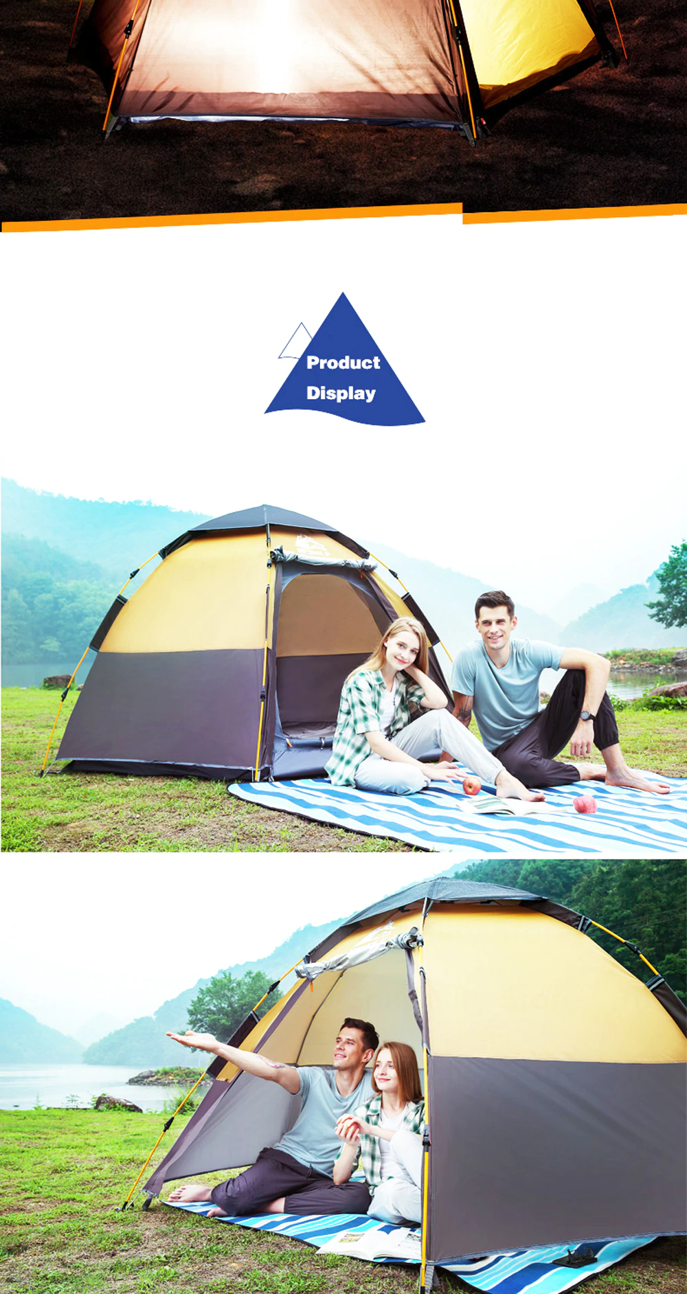 Cheap Goat Tents Outdoor Camping Tent Double Layer Wateroproof Family Automatic Tents 5 8 Persons Portable Breathable Outdoor Travel Hiking Tent Tents 